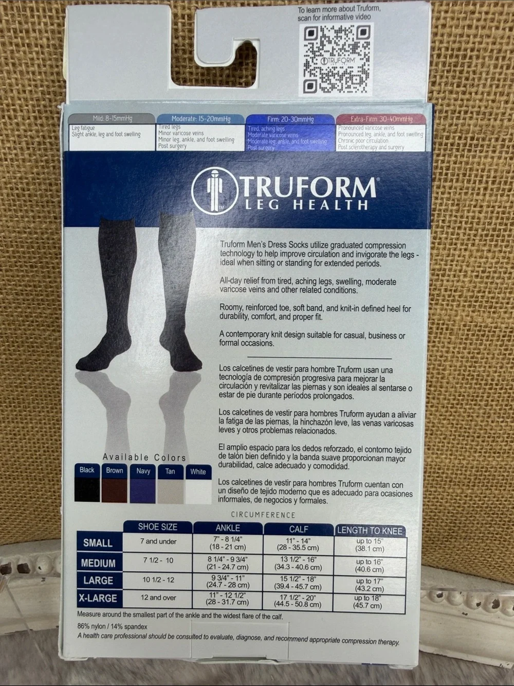 TRUFORM Men's Dress Knee-High Compression Socks - Black